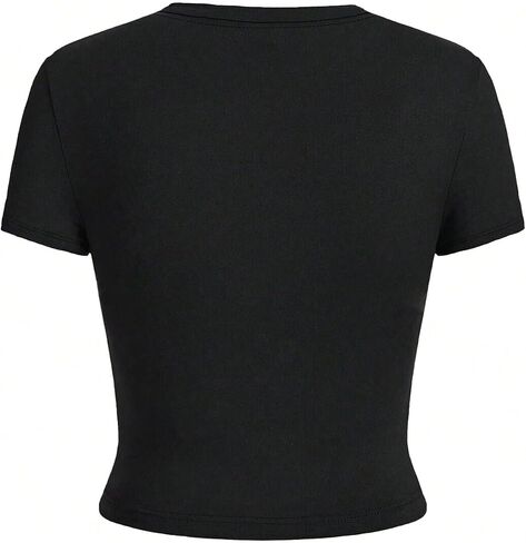 Floerns Women's Y2k Graphic Crew Neck Short Sleeve Tee Shirt Vintage Crop Tee Tops in Saudi Arabia