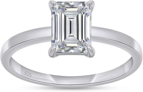 SAVEARTH DIAMONDS 1 Carat 7X5MM Emerald Shape Lab Created Moissanite Diamond Solitaire Engagement Ring For Women In 14K Gold Over Sterling Silver(VVS1 Clarity, 1.00 Cttw) in Saudi Arabia