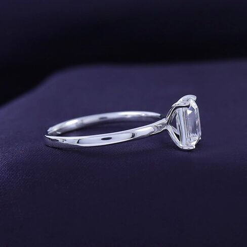 SAVEARTH DIAMONDS 1 Carat 7X5MM Emerald Shape Lab Created Moissanite Diamond Solitaire Engagement Ring For Women In 14K Gold Over Sterling Silver(VVS1 Clarity, 1.00 Cttw) in Saudi Arabia