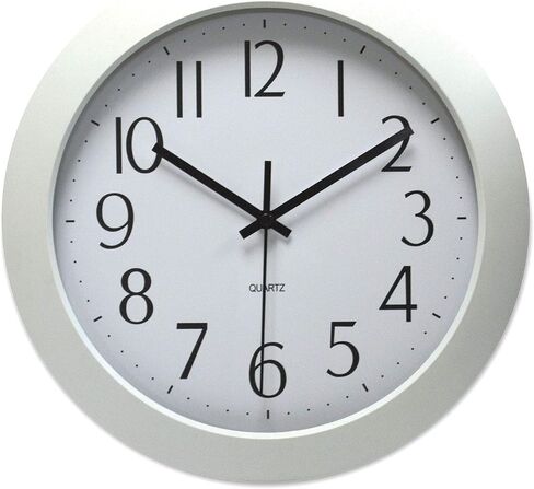 Universal UNV10461 12 in. Overall Diameter Whisper Quiet Clock - White Case in Saudi Arabia