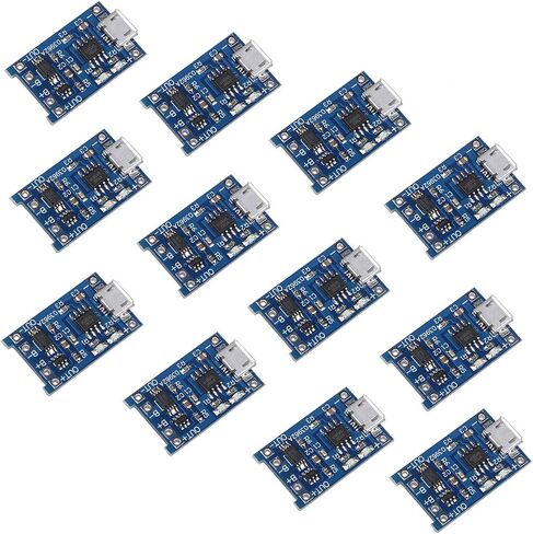 Organizer 12pcs TP4056 Type-C Input Interface USB 5V 1A 18650 Lithium Battery Charger Module Charging Board with Dual Protection Function in Saudi Arabia
