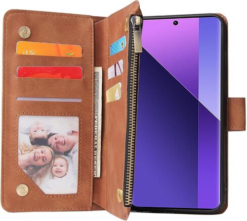 ASUWISH متوافق مع Xiaomi Redmi Note 13 Pro Plus 5g محفظة الحافظة الحامي الشاشة الزجاجية ووقت الوجه الجلدي ملحقات خلية الخلية الحالات للهاتف Note13proplus الرجال الأسود in Kuwait
