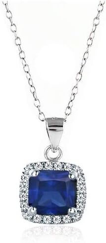 قلادة Verona Jewellers Sterling Silver Halo CZ للقلادة للنساء- قلادة قلادة الزركونيا المكعبة متوفرة في 5 ألوان in Saudi Arabia