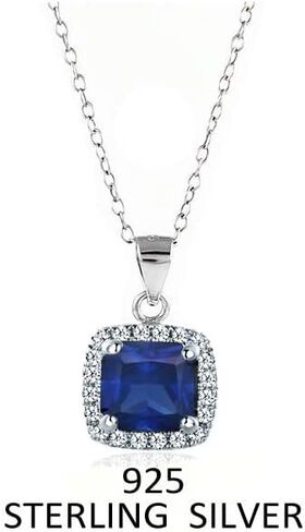 قلادة Verona Jewellers Sterling Silver Halo CZ للقلادة للنساء- قلادة قلادة الزركونيا المكعبة متوفرة في 5 ألوان in Saudi Arabia
