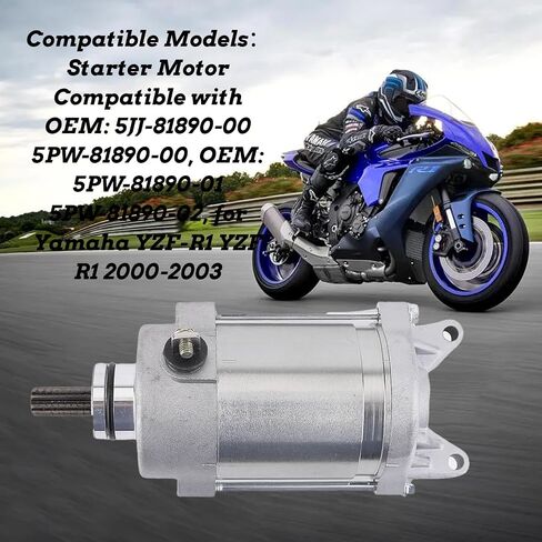 LOONGPART Starter Motor Compatible with Yamaha YZF-R1 YZF R1 R1S 2004-2008 4C8-81890-00-00 in Saudi Arabia