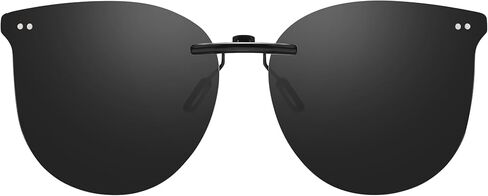 Polarized Cat Eye Clip On Sunglasses for Women Over Prescription Glasses UV Protetion Rimless Non-Flip Up SG3167 in Kuwait