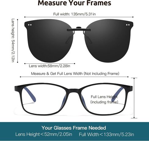 Polarized Cat Eye Clip On Sunglasses for Women Over Prescription Glasses UV Protetion Rimless Non-Flip Up SG3167 in Kuwait