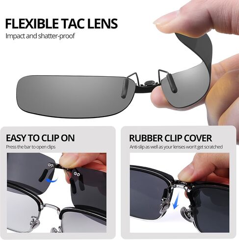 Polarized Cat Eye Clip On Sunglasses for Women Over Prescription Glasses UV Protetion Rimless Non-Flip Up SG3167 in Kuwait