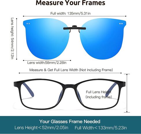 Polarized Cat Eye Clip On Sunglasses for Women Over Prescription Glasses UV Protetion Rimless Non-Flip Up SG3167 in Kuwait