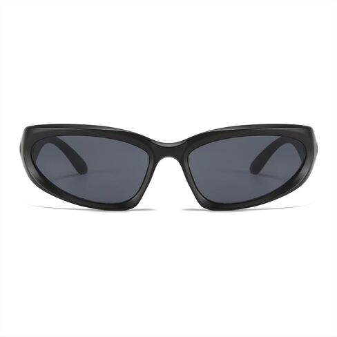 Trendy Wrap Around Sunglasses for Women Men Y2K Futuristic Swift Oval Polarized Tinted Sports Glasses in Saudi Arabia