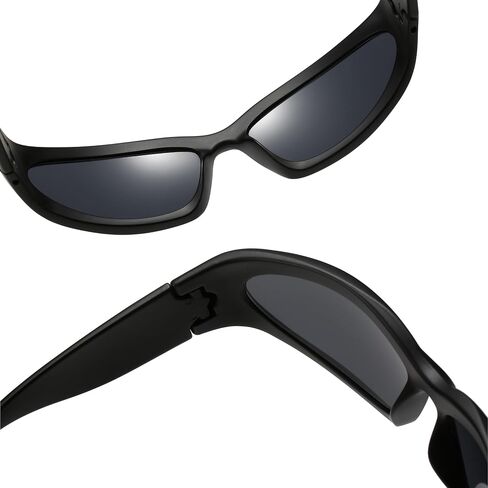 Trendy Wrap Around Sunglasses for Women Men Y2K Futuristic Swift Oval Polarized Tinted Sports Glasses in Saudi Arabia