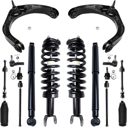 Detroit Axle - 4WD Front 16pc Suspension Kit for 2006 2007 2008 Dodge Ram 1500, 2 Struts 2 Control Arms 2 Rear Shock Absorbers 2 Lower Ball Joints 4 Tie Rods 2 Sway Bars 2 Boots Replacement in Saudi Arabia