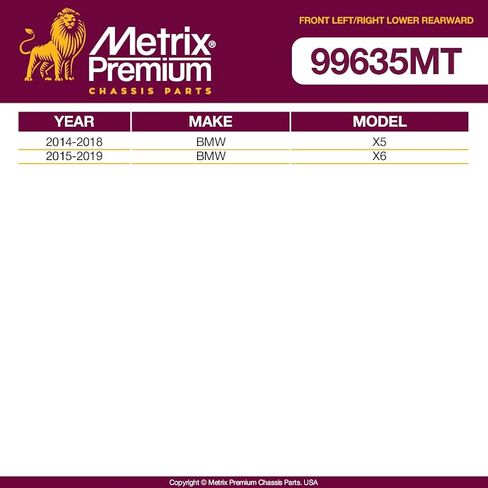 Metrix Premium Artics Arrt-الأمام اليسرى واليمين الذراع الخلفي الذراع الخلفي W Ball Joint & Bothing Assembly Kit تناسب 2015-2019 BMW X6 ، 2014-2018 X5 ، استبدال RK622956 ، RK622957 ، مصنوعة في أوروبا in Saudi Arabia