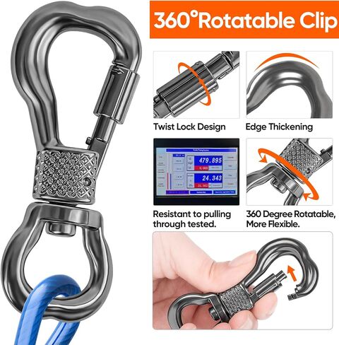 Tresbro 15FT Reflective Dog Tie Out Cable for Dogs Up to 250 Pounds, Steel Wire Dog Leash Cable with Stainless Rotatable Buckle, Lightweight and Enduring, Dog Chains Outside for Outdoor, Yard, Blue in Saudi Arabia