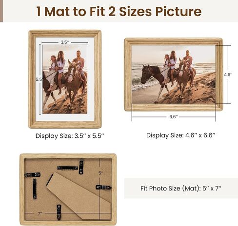 Axeman 8x10 إطار صورة خشب خشب البلوط الطبيعي مع 5x7 حصيرة ، إطارات صور خشبية ريفي مميزة مع زجاج شبكي ، إطار صور ملصق مناسب لجدار معرض أو شاشة الطاولة ، الجوز in Saudi Arabia