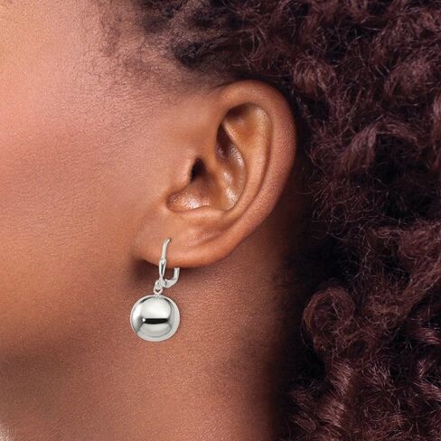 Diamond2Deal 925 Sterling Silver Ball Dangle Earrings (L- 1.24 in, W- 0.55 in) in Saudi Arabia