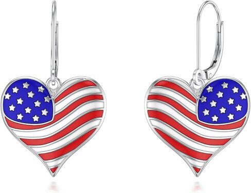 4th of July Earrings Patriotic Dangle Earrings American Flag Independence Day Jewelry Gifts for Women Daughters in Saudi Arabia