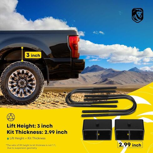 yhtauto 3 بوصة مجموعة الرفع الخلفي مجموعة التوافق مع Dodge RAM 1500 1994-2001 ، RAM 2500/3500 1994-2002 ، RWD ، الصلب U-bolts مع كتل الرفع مجموعة التعليق مجموعة مجموعة مع مجموعة أجهزة 6 من 6 in Saudi Arabia