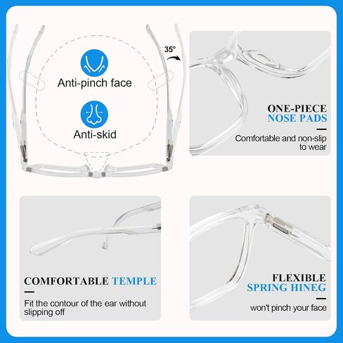 MARE AZZURO Oversized Reading Glasses For Men Large Head Big Readers 1.0 1.5 2.0 2.5 3.0 3.5 4.0 5.0 6.0 in Kuwait