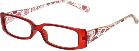 Calabria 4957 Rectangular Designer Floral Reading Glasses Womens Cute Trendy Single Power Readers Stylish Fashion Eyeglasses in Saudi Arabia