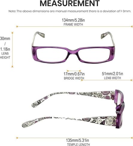 Calabria 4957 Rectangular Designer Floral Reading Glasses Womens Cute Trendy Single Power Readers Stylish Fashion Eyeglasses in Saudi Arabia