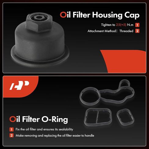 A-Premium Engine Oil Cooler and Oil Filter Housing - Compatible with Mini and BMW Vehicles - Cooper 2014-2019, Cooper Clubman 2016-2019, Cooper Countryman 2017-2022, X1, X2, i8-1.5L 1.6L 2.0L in Saudi Arabia
