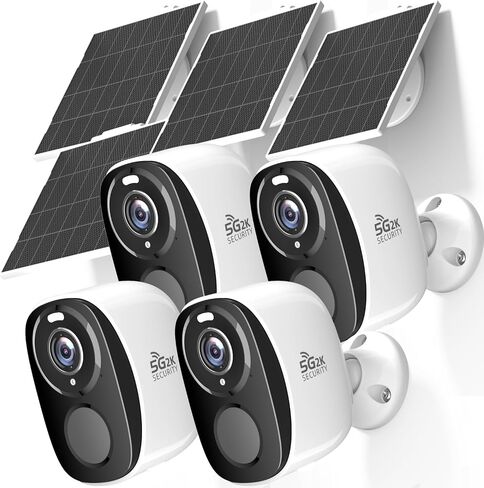 5G/2.4G Solar Security Cameras Wireless Outdoor, 2K Battery Camera w/Solar Panel,Siren Alarm,Color Night Vision, 2-Way Talk,Waterproof, Works/Alexa,No Monthly Fee,Wifi Camera for Outdoor Surveillance in Saudi Arabia