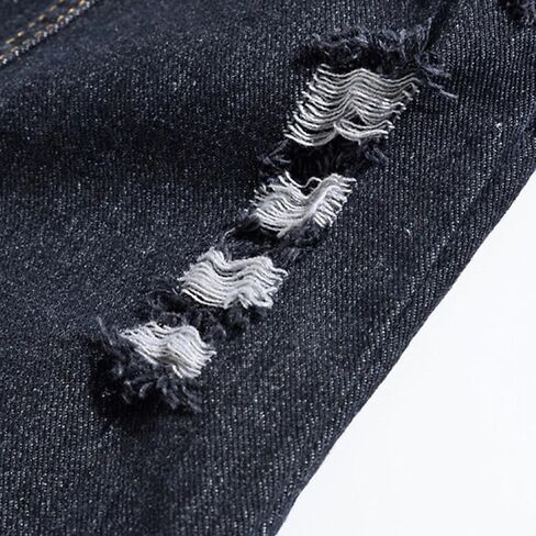 Denim Vest Men Casual Lapel Button Down Ripped Jean Vest Lightweight Vintage Distressed Sleeveless Jean Jacket Outerwear in Saudi Arabia