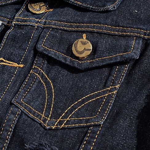 Denim Vest Men Casual Lapel Button Down Ripped Jean Vest Lightweight Vintage Distressed Sleeveless Jean Jacket Outerwear in Saudi Arabia