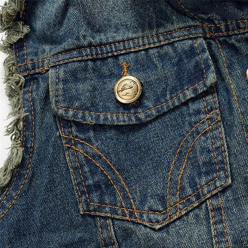 Denim Vest Men Casual Lapel Button Down Ripped Jean Vest Lightweight Vintage Distressed Sleeveless Jean Jacket Outerwear in Saudi Arabia