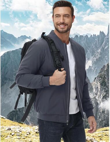 سترات قاذفة رجالي الكامل zip quilted jacket الخريف شتاء معاطف دافئة مبطنة in Saudi Arabia