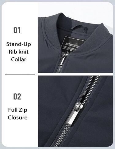 سترات قاذفة رجالي الكامل zip quilted jacket الخريف شتاء معاطف دافئة مبطنة in Saudi Arabia