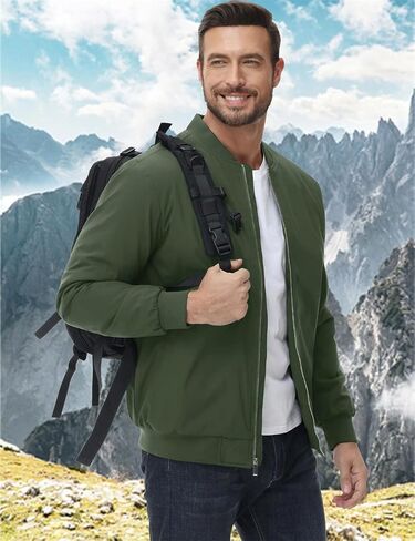 سترات قاذفة رجالي الكامل zip quilted jacket الخريف شتاء معاطف دافئة مبطنة in Saudi Arabia
