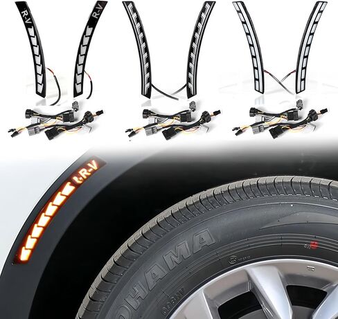 LED Side Fenders Marker Turn Lights for 2023 2024 2025 Honda CRV CR-V DRL Fog Lights (Style 1-DFK) in Saudi Arabia