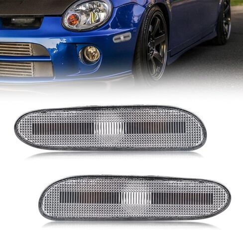 Front Side Marker Light Compatible with Dodge Neon 2000 2001 2002 2003 2004 2005, [DOT] [Waterproof] Amber LED Sidemarker Lamp, 1 Pair, Smoked Lens in Kuwait