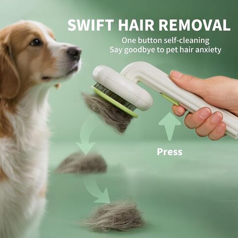Cat Brush Dog Brush with Release Button for Shedding, Self Cleaning Cat Comb Hair Brush for Indoor Cats, Dog Deshedding Brush Grooming Kit, Pet Supplies Hair Remover Tool in Saudi Arabia