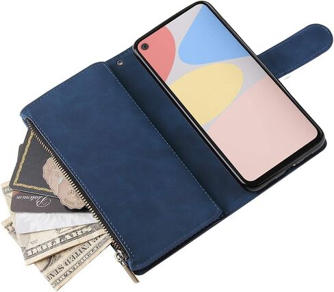 ASUWISH متوافق مع Google Pixel 4A 5G Wallet Case Glass Screen Protector و Plip Cover Cover Holder Cell Accessories Cell Classe for Pixel4A Pixle A4 2020 Women Men Black in Kuwait