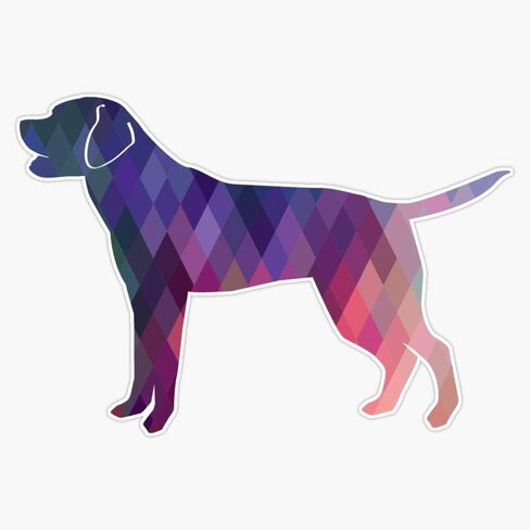 MAGNET Labrador Retriever Geometric Pattern Silhouette Pink Vinyl Waterproof Magnetic Sticker Vinyl Waterproof Magnet Decal Car 5" in Saudi Arabia