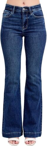 Judy Blue High Rise Flare Jeans- Ivory Gem in Saudi Arabia
