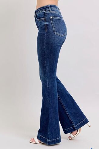 Judy Blue High Rise Flare Jeans- Ivory Gem in Saudi Arabia