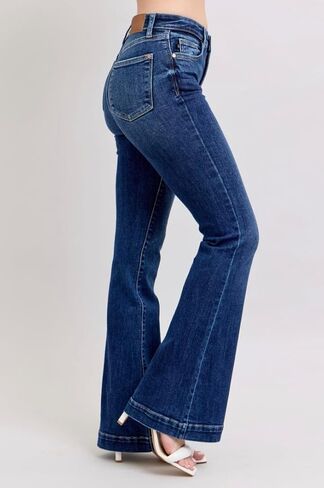 Judy Blue High Rise Flare Jeans- Ivory Gem in Saudi Arabia