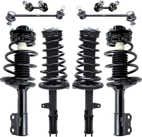 Detroit Axle - 8pc Struts Kit for 1992-1996 Toyota Camry [Sedan and Coupe Models 2.2L] ، Front Real 4 Struts W/Coil Springs 4 Sway Bar Links 1993 1994 1995 Replication Struts Shocks in Saudi Arabia