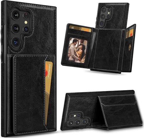 Lohasic for Galaxy S25 Ultra Wallet Case ، Premium PU Leather مع حامل بطاقة الائتمان ، Kickstand RFID Forcking Women Gen Cover Cover مع Galaxy S25 Ultra 2025 - Brown in Saudi Arabia