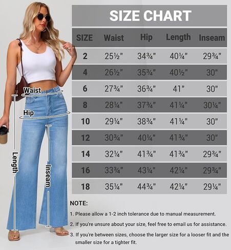 KDF Wide Leg Jeans for Woman Baggy Stretchy Loose Trendy Frayed Hem Denim Boyfriend Pants in Kuwait