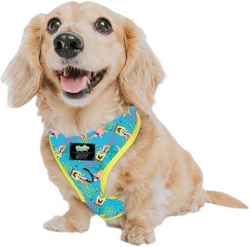 Dog Adjustable Harness - Spongebob Squarepants™ Jelly Fishin' - M, Breathable Mesh, No Pull Design with Two D-Rings, Patented Design, Perfect for Medium Dogs - Officially Licensed in Kuwait