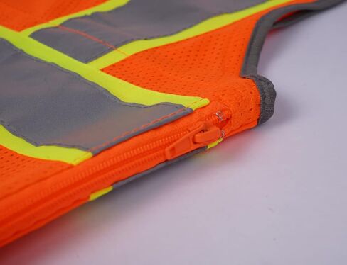 SV2800 ، ANSI/ISEA Class 2 ، Surfaceor Safety Stest ، عاكس W/الأصفر الربط ، 9 جيوب (iPad) ، Neon Orange in Saudi Arabia
