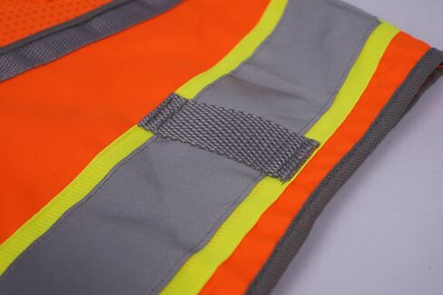 SV2800 ، ANSI/ISEA Class 2 ، Surfaceor Safety Stest ، عاكس W/الأصفر الربط ، 9 جيوب (iPad) ، Neon Orange in Saudi Arabia
