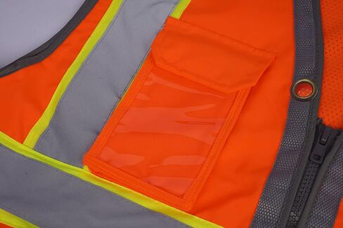 SV2800 ، ANSI/ISEA Class 2 ، Surfaceor Safety Stest ، عاكس W/الأصفر الربط ، 9 جيوب (iPad) ، Neon Orange in Saudi Arabia