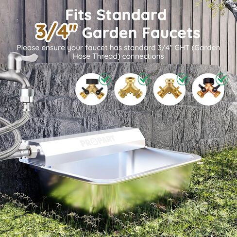 موزع مياه الكلب الأوتوماتيكي الكبير للكلاب والماشية ، موزع المياه التلقائي المصنوع من 316 من الفولاذ المقاوم للصدأ ، يشمل آلية تعبئة السيارات ، وتوصيل الحديقة 3/4 "للاستخدام الفوري in Kuwait