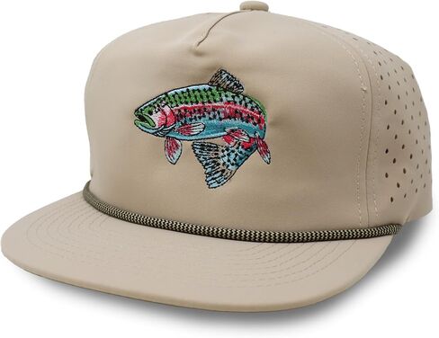 تراوت قبعة للرجال - قبعة صيد في Snapback Dri -Fit مع سمك السلمون المرقط المطرز - قبعة سائق الشاحنة في الهواء الطلق in Kuwait